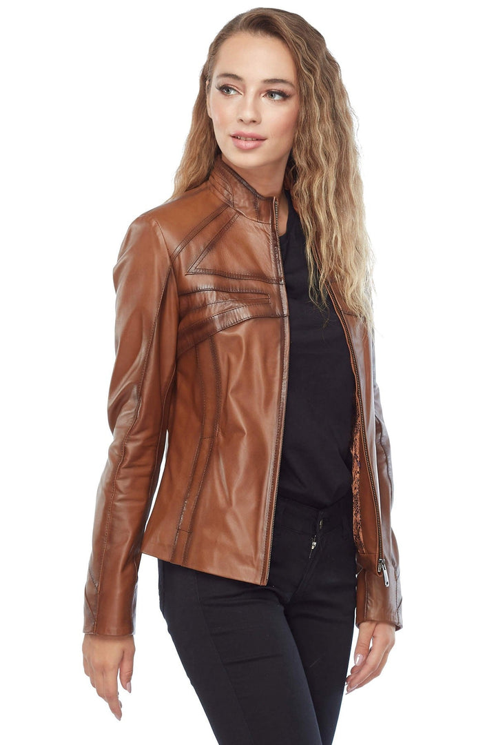 Rachel Grant Tan Brown Leather Jacket - Rare Leather