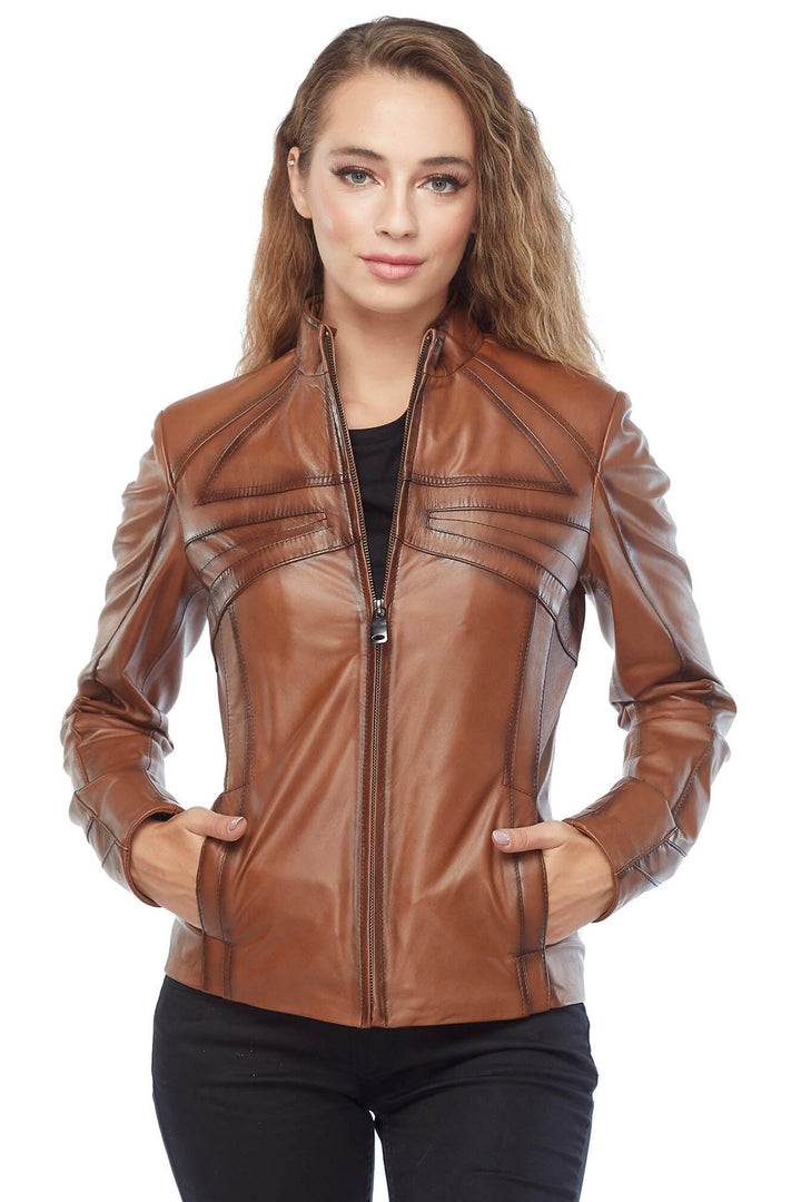 Rachel Grant Tan Brown Leather Jacket - Rare Leather