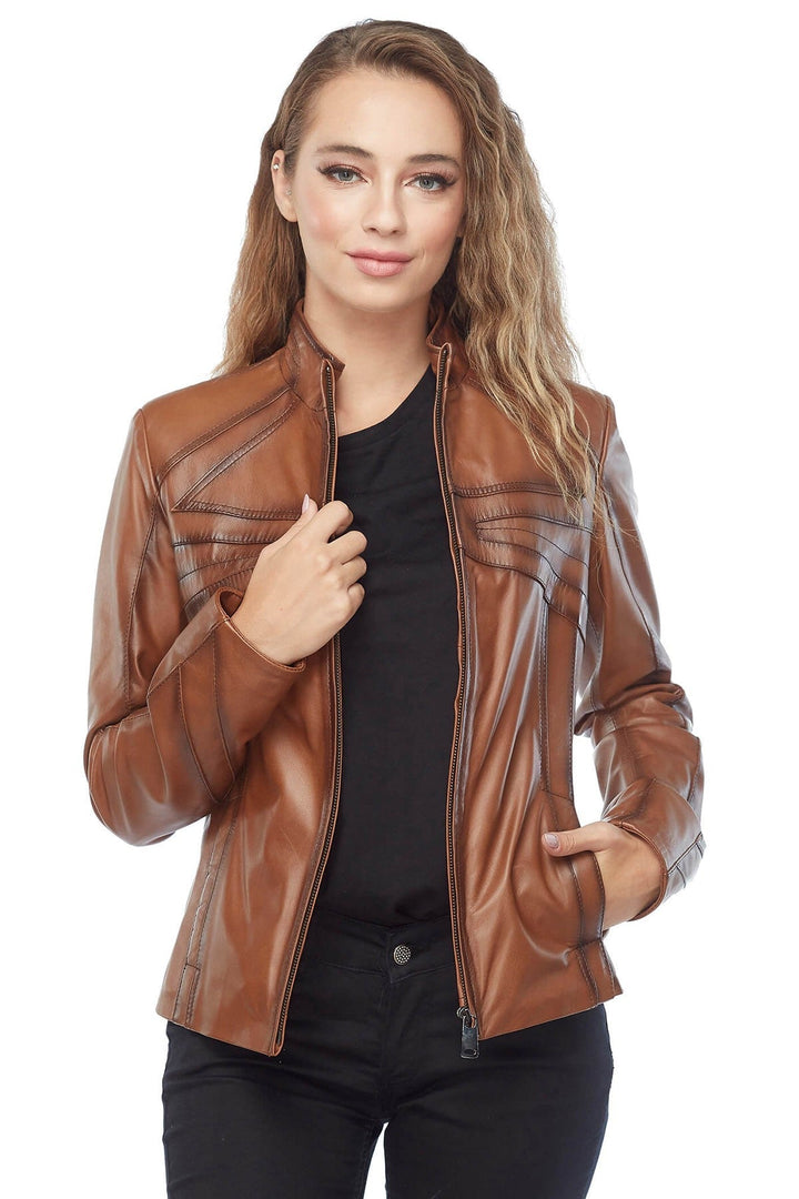 Rachel Grant Tan Brown Leather Jacket - Rare Leather