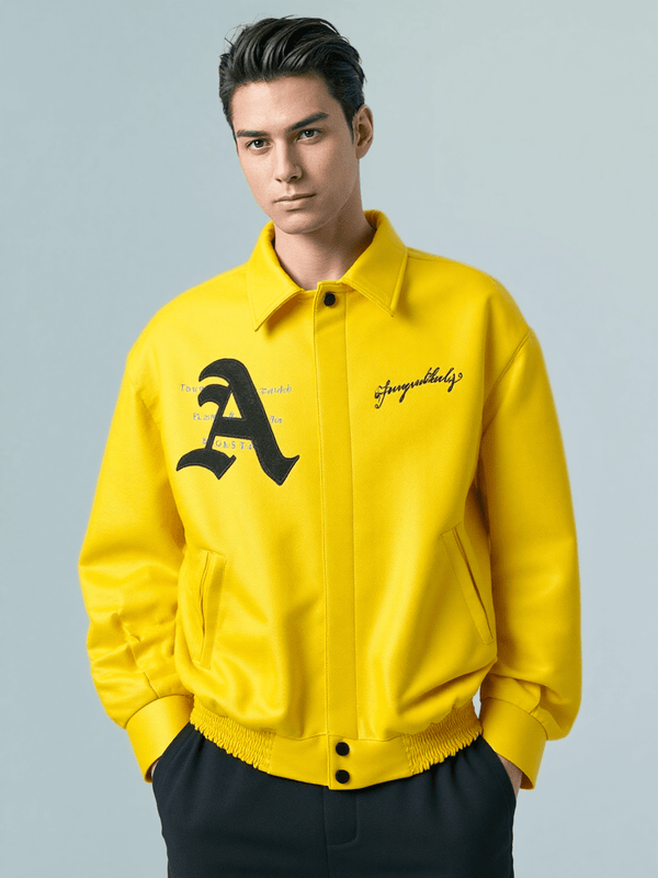 Racing Ferrari Leather Jacket – Yellow - Rare Leather Order Now !!