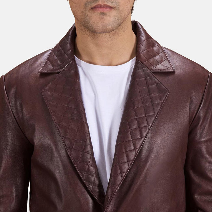 Radaron Quilted Maroon Leather Blazer - Rare Leather