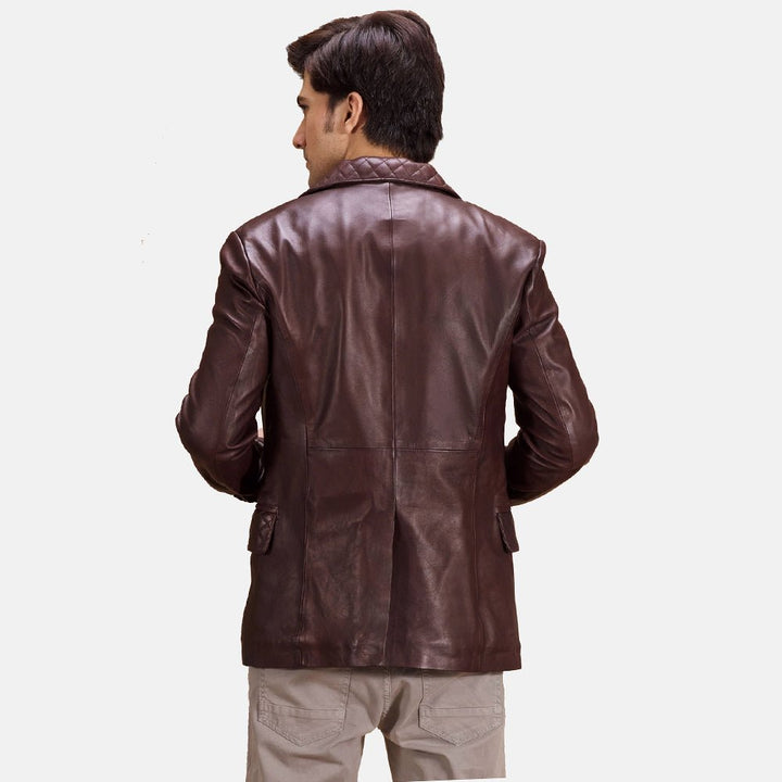 Radaron Quilted Maroon Leather Blazer - Rare Leather