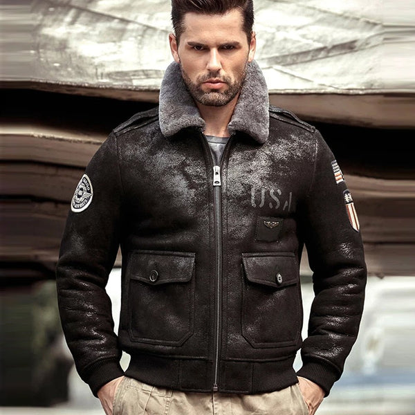 RAF B3 Sheepskin Shearling Leather Bomber Jacket - Rare Leather