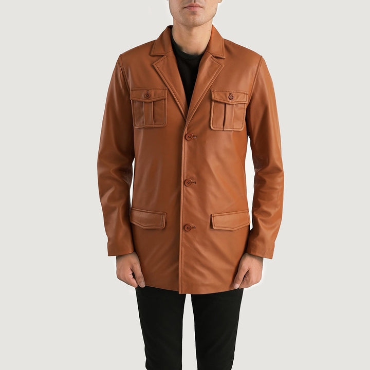 Ray Cutler Tan Brown Leather Blazer - Rare Leather