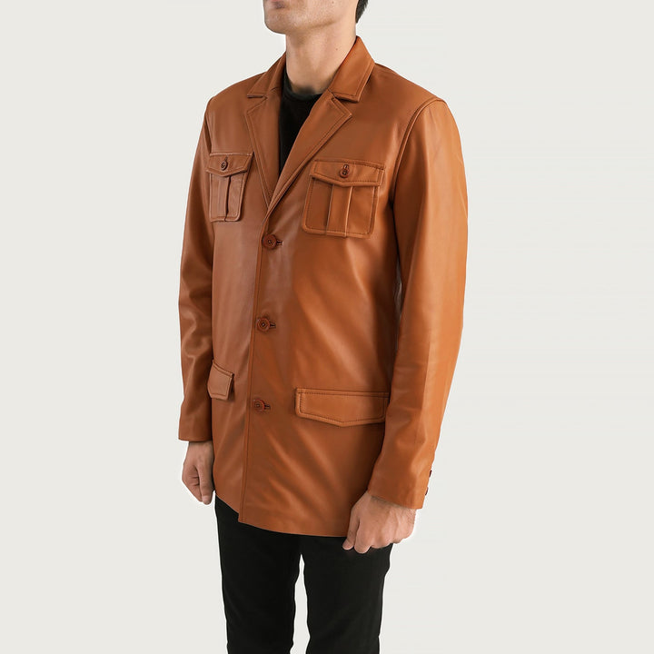 Ray Cutler Tan Brown Leather Blazer - Rare Leather