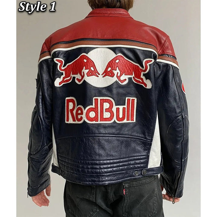 Red Bull Motorcycle Leather Jacket - Rare Leather