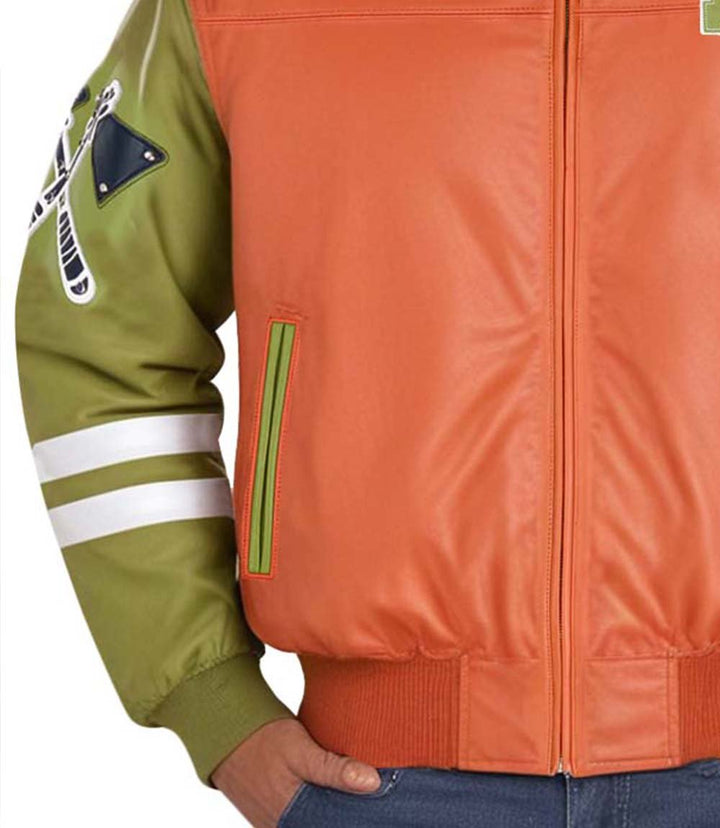 Renegades Orange Green Leather Jacket - Rare Leather Order Now !!