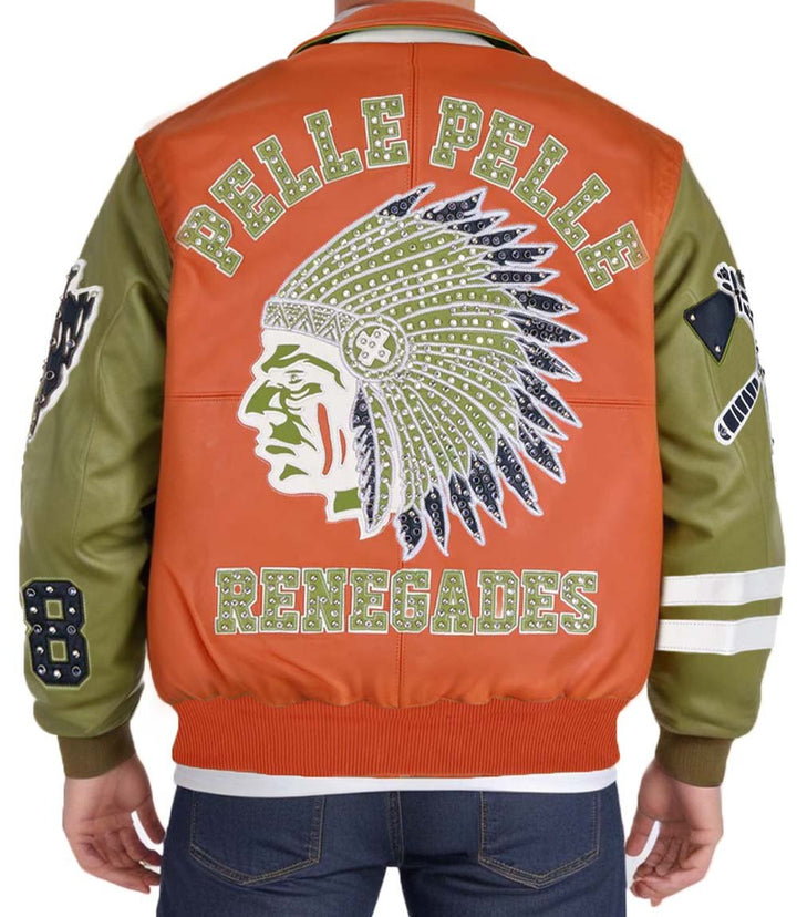 Renegades Orange Green Leather Jacket - Rare Leather Order Now !!
