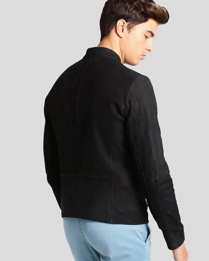 Rey Black Suede Racer Leather Jacket - Rare Leather