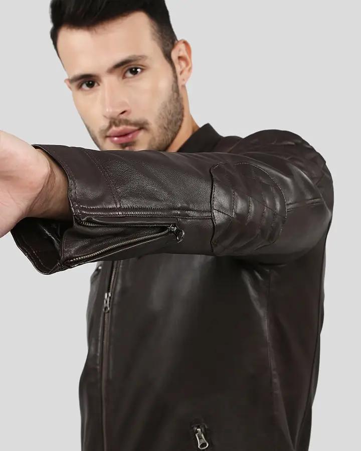 Ricardi Brown Leather Racer Jacket - Rare Leather