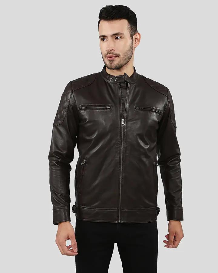 Ricardi Brown Leather Racer Jacket - Rare Leather