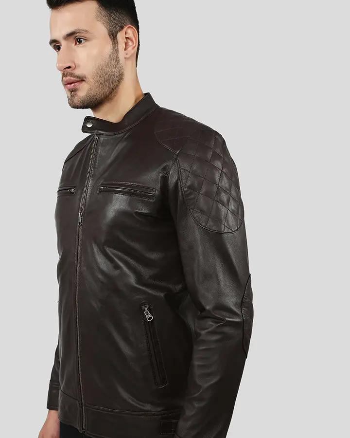 Ricardi Brown Leather Racer Jacket - Rare Leather