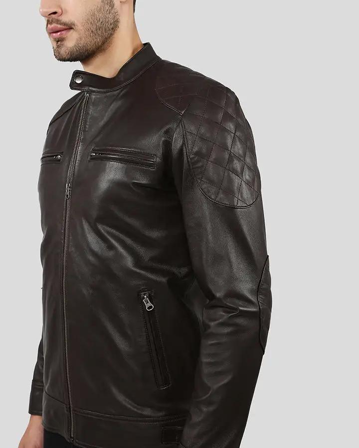 Ricardi Brown Leather Racer Jacket - Rare Leather