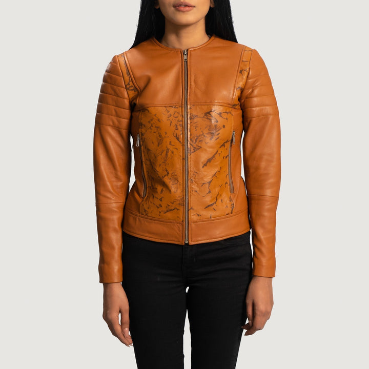 Sandy Tan Dye Leather Biker Jacket - Rare Leather