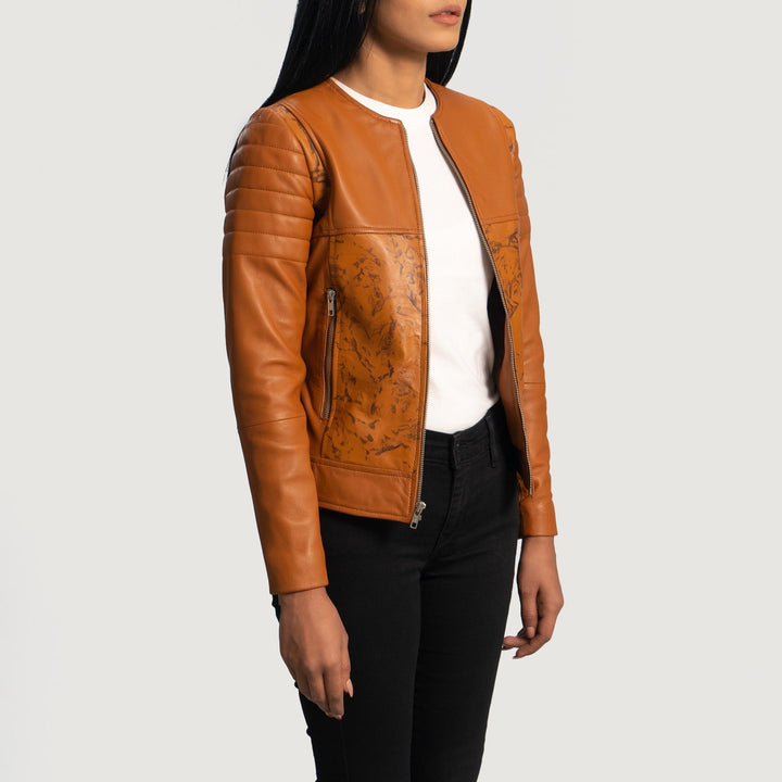 Sandy Tan Dye Leather Biker Jacket - Rare Leather
