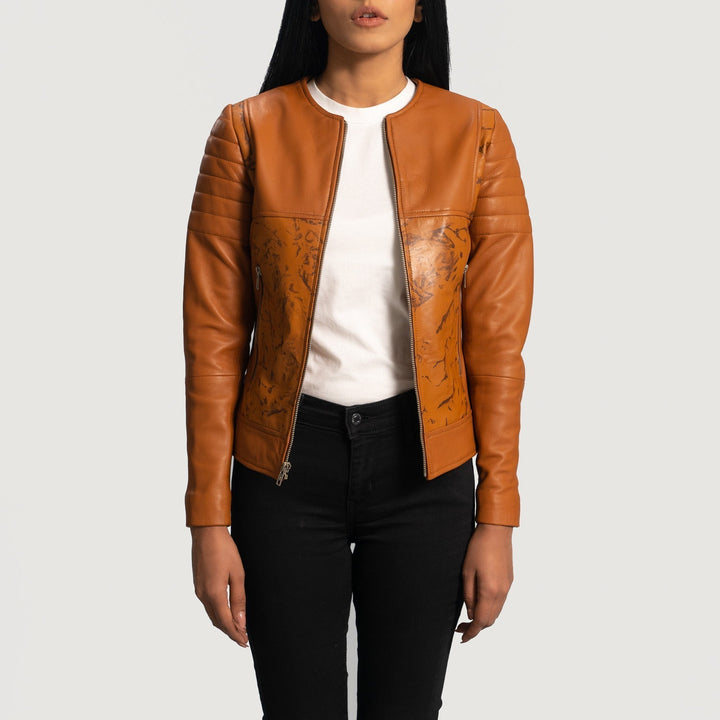 Sandy Tan Dye Leather Biker Jacket - Rare Leather