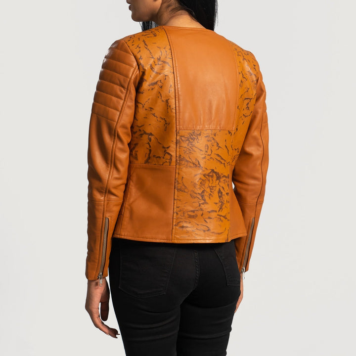 Sandy Tan Dye Leather Biker Jacket - Rare Leather
