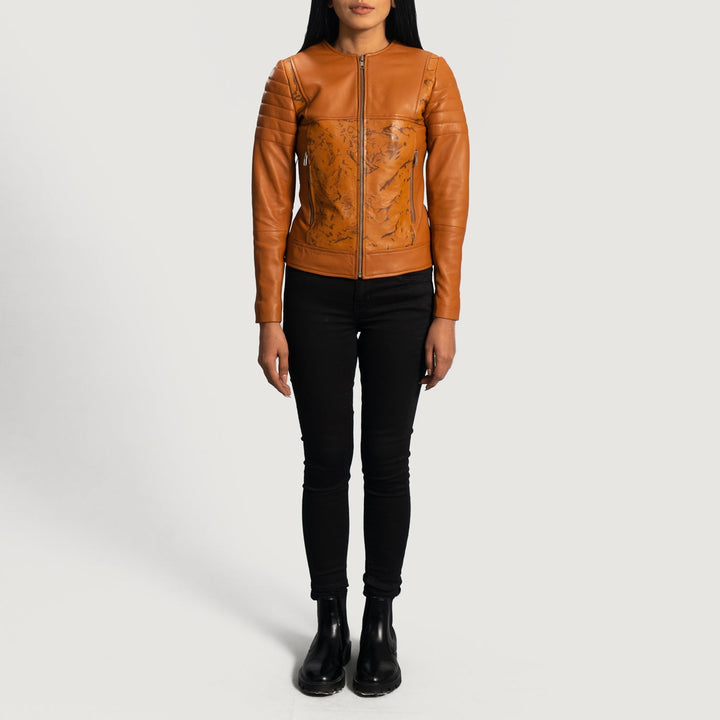 Sandy Tan Dye Leather Biker Jacket - Rare Leather