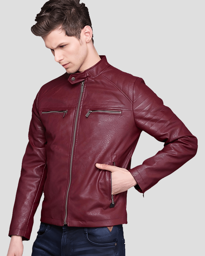 Santiago Red Quilted Leather Jacket - Rare Leather