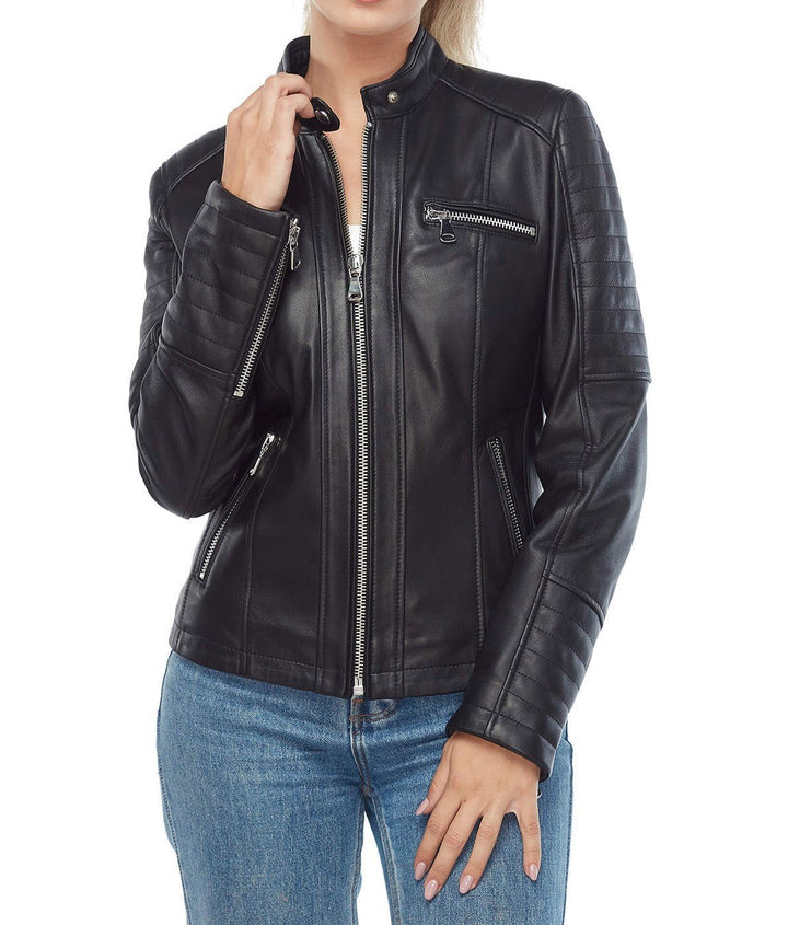 Sarah Archer Women’s Real Black Leather Jacket - Rare Leather