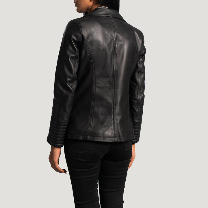 Selina Black Leather Blazer - Rare Leather