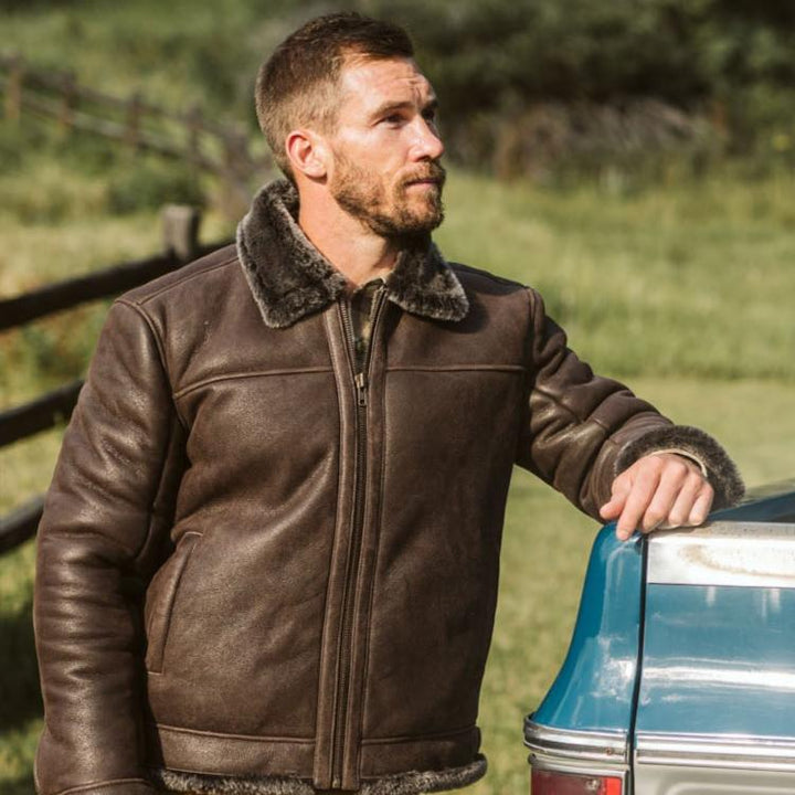 Shearling Leather Bomber Jacket - Rare Leather