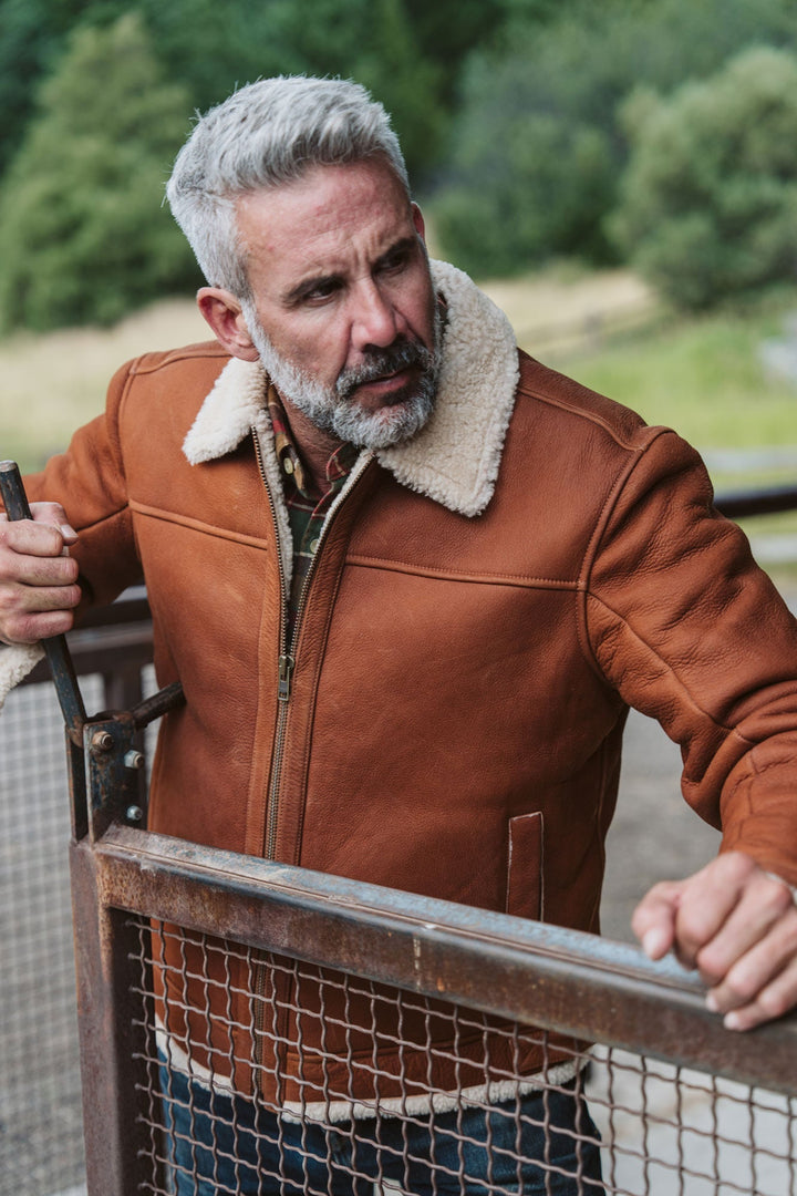 Shearling Leather Bomber Jacket - Rare Leather