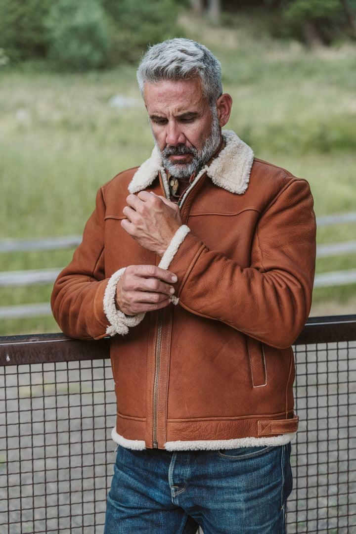 Shearling Leather Bomber Jacket - Rare Leather