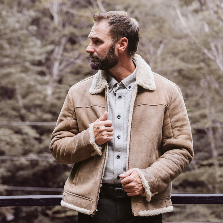 Shearling Leather Bomber Jacket - Rare Leather