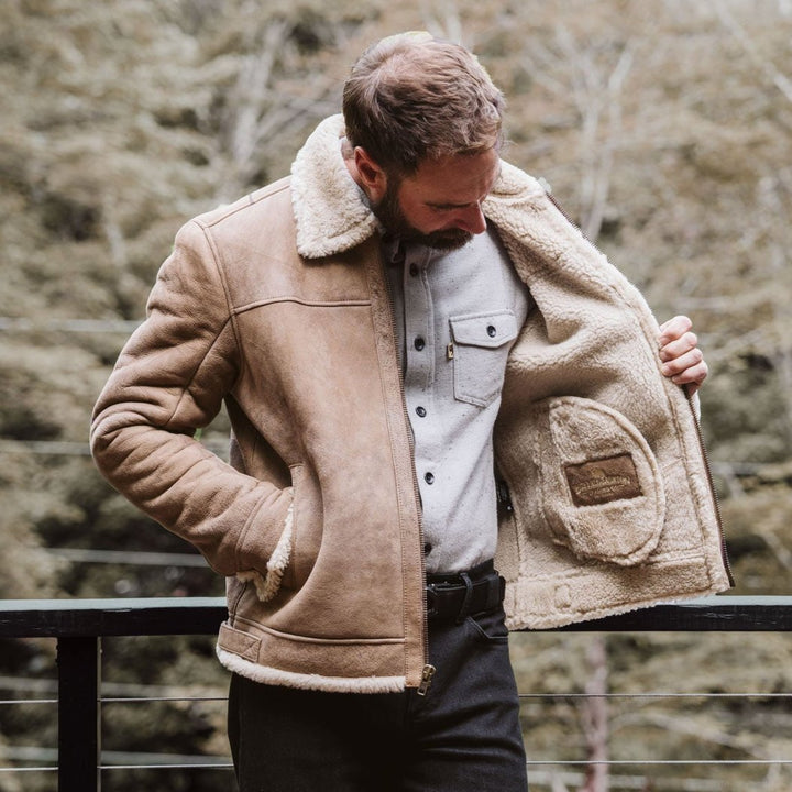 Shearling Leather Bomber Jacket - Rare Leather