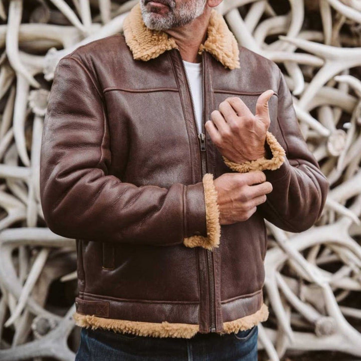 Shearling Leather Bomber Jacket - Rare Leather