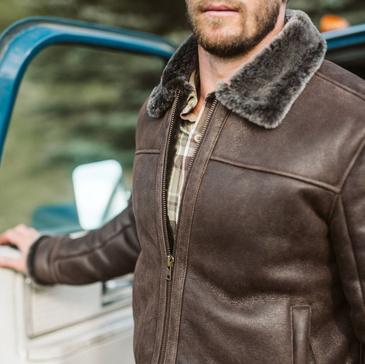Shearling Leather Bomber Jacket - Rare Leather