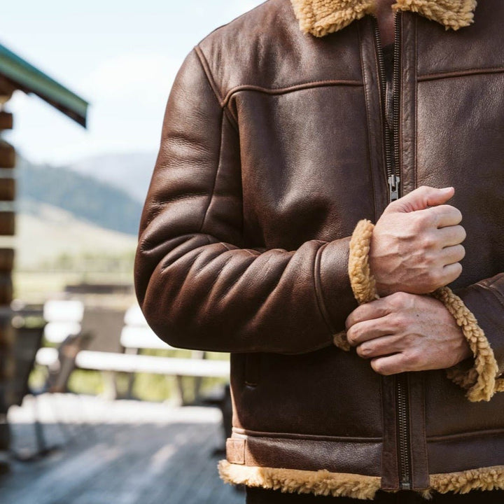 Shearling Leather Bomber Jacket - Rare Leather
