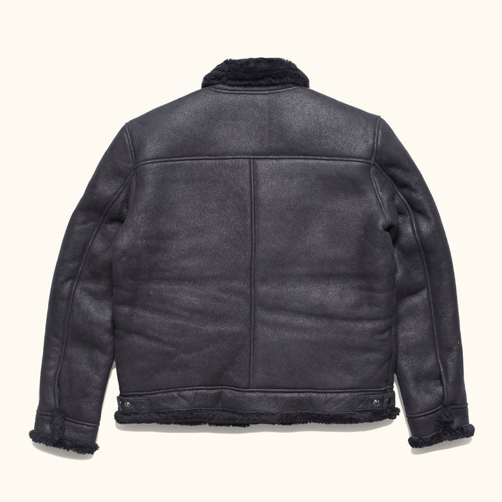 Shearling Leather Bomber Jacket | Black - Rare Leather