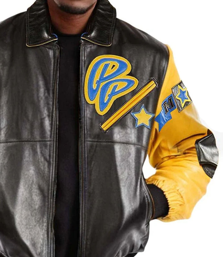 Soda Club Yellow Black Leather Jacket - Rare Leather Order Now !!