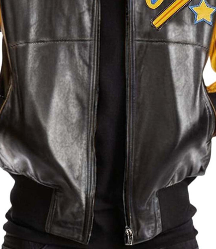 Soda Club Yellow Black Leather Jacket - Rare Leather Order Now !!