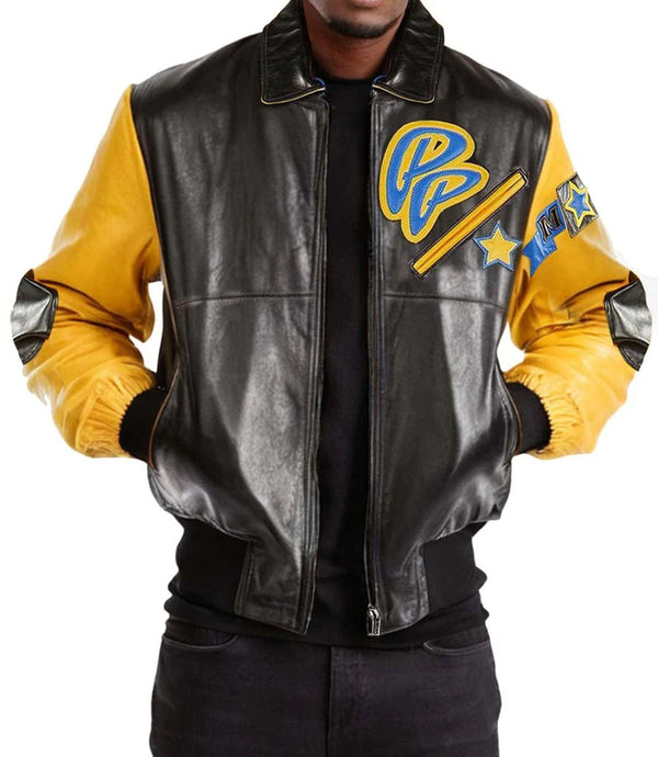 Soda Club Yellow Black Leather Jacket - Rare Leather Order Now !!
