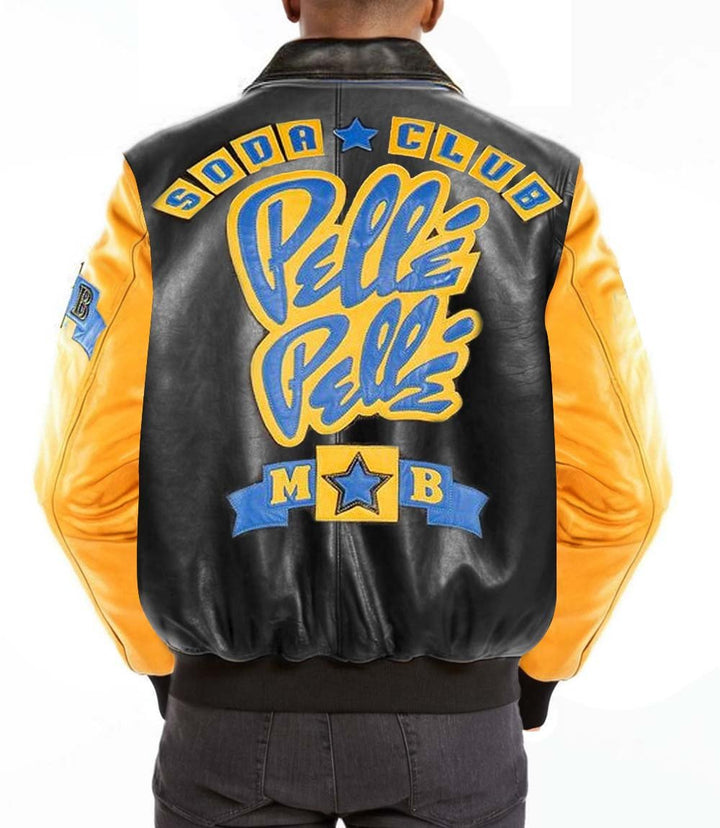 Soda Club Yellow Black Leather Jacket - Rare Leather Order Now !!