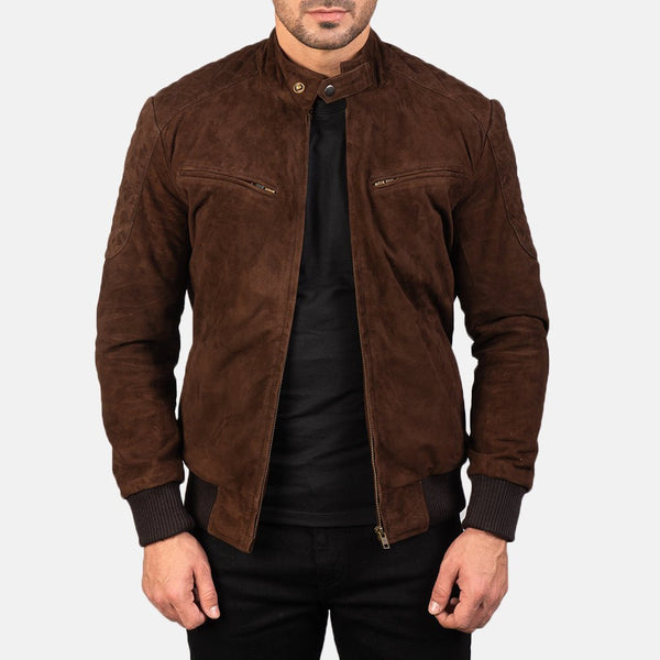 Sven Mocha Suede Bomber Jacket - Rare Leather
