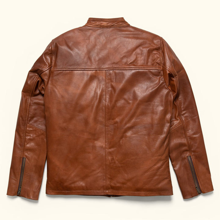 Thompson Leather Moto Jacket | Whiskey Brown - Rare Leather