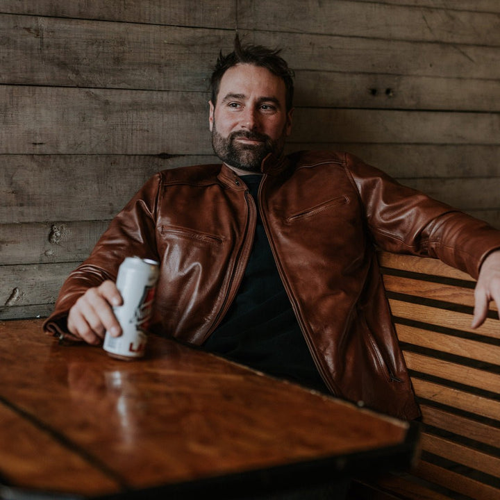 Thompson Leather Moto Jacket | Whiskey Brown - Rare Leather