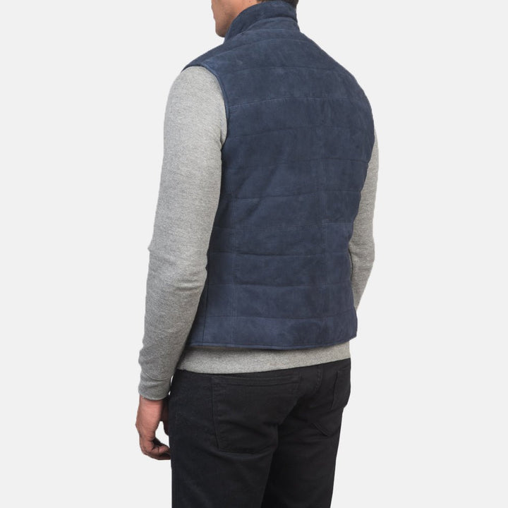 Tony Blue Suede Vest - Rare Leather
