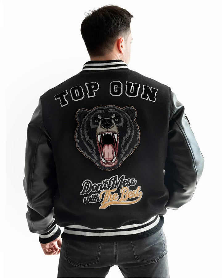 TOP GUN BEARS VARSITY JACKET - Rare Leather