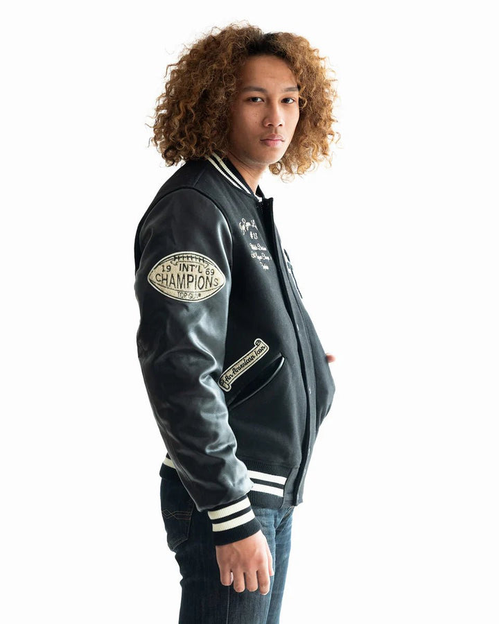 Top Gun Bulldog Varsity Jacket - Rare Leather