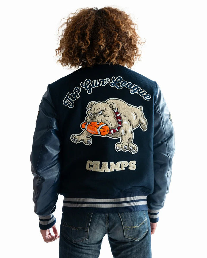 Top Gun Bulldog Varsity Jacket - Rare Leather
