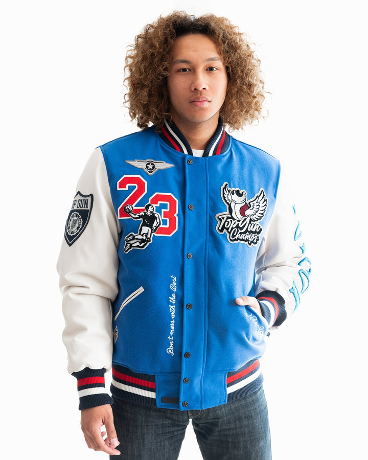 TOP GUN "FLYING LEGEND" VARSITY JACKET - Rare Leather