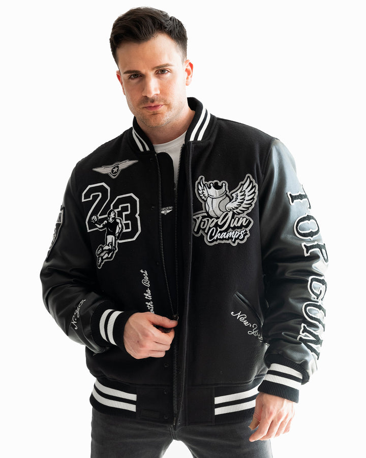 TOP GUN "FLYING LEGEND" VARSITY JACKET - Rare Leather