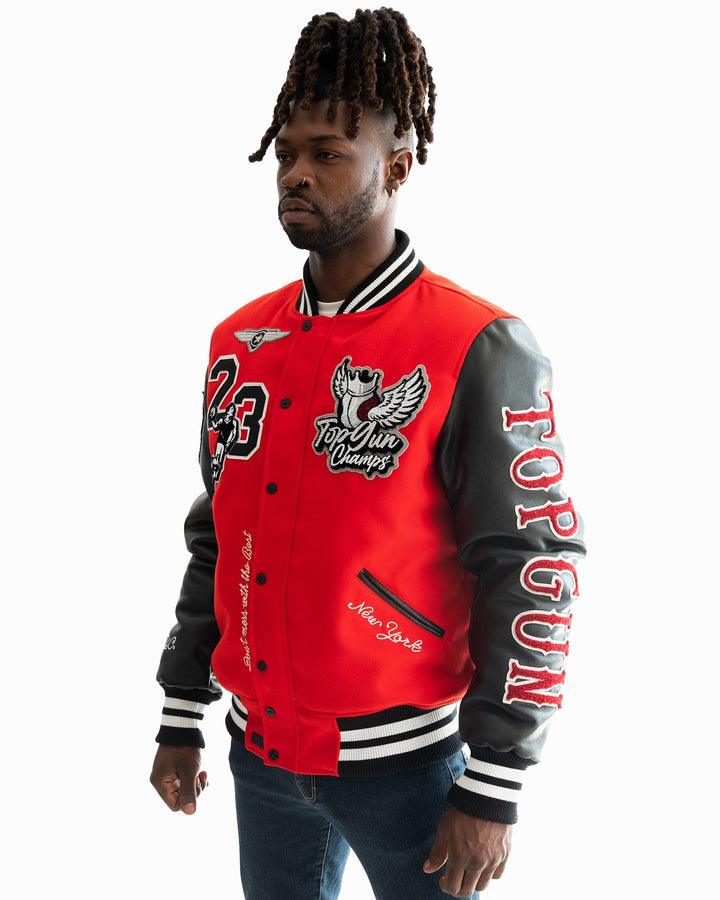 TOP GUN "FLYING LEGEND" VARSITY JACKET - Rare Leather