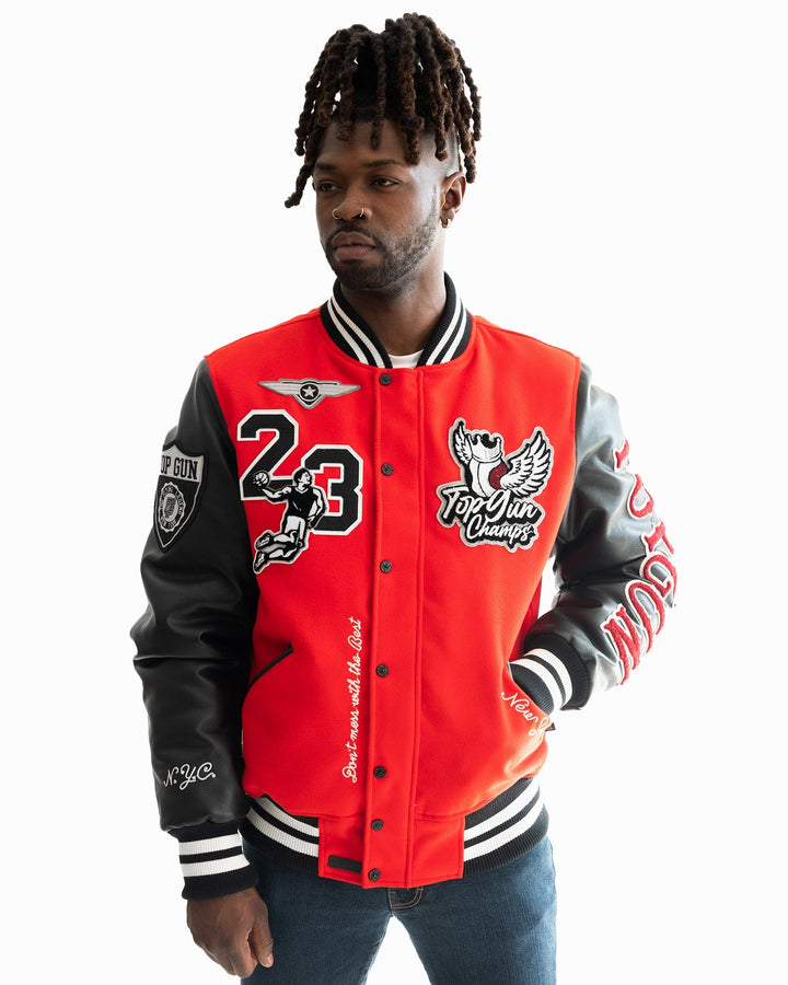 TOP GUN "FLYING LEGEND" VARSITY JACKET - Rare Leather