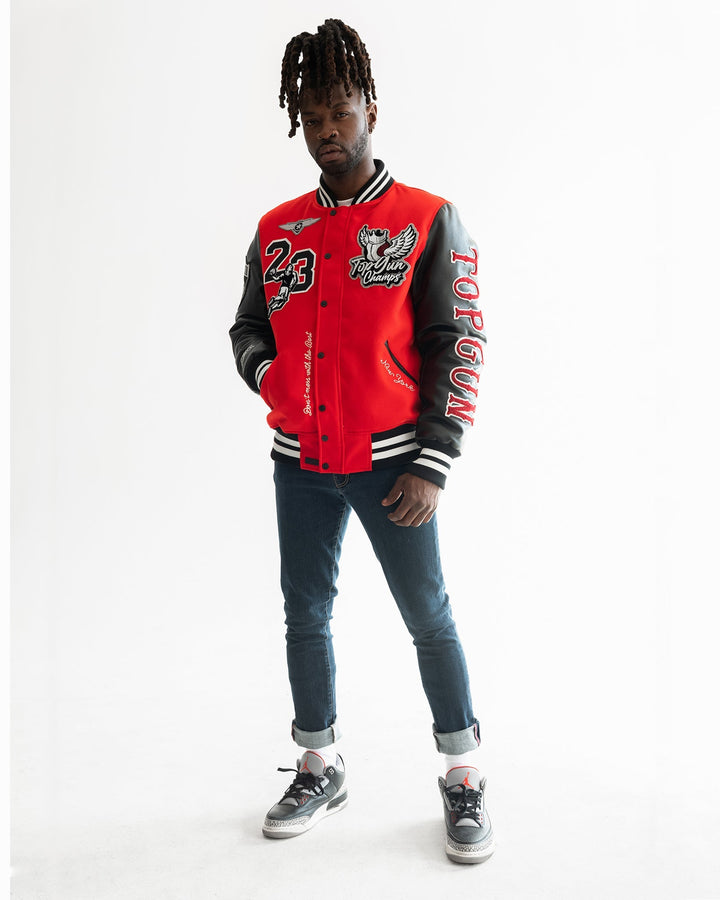 TOP GUN "FLYING LEGEND" VARSITY JACKET - Rare Leather